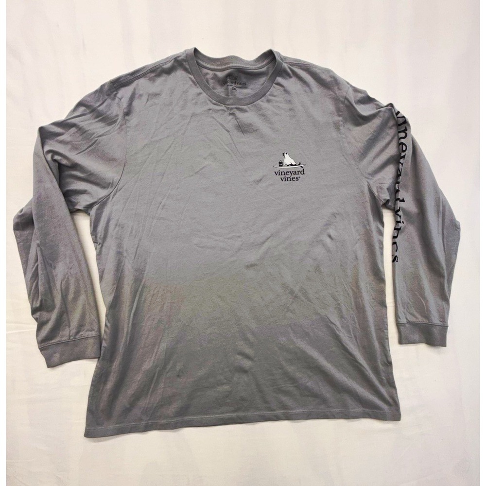 Vineyard Vines Gray Ghost Dog Graphic Crew Neck Cotton Knit T-Shirt XXL